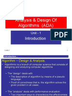 Analysis & Design of Algorithms (ADA) : Unit - 1