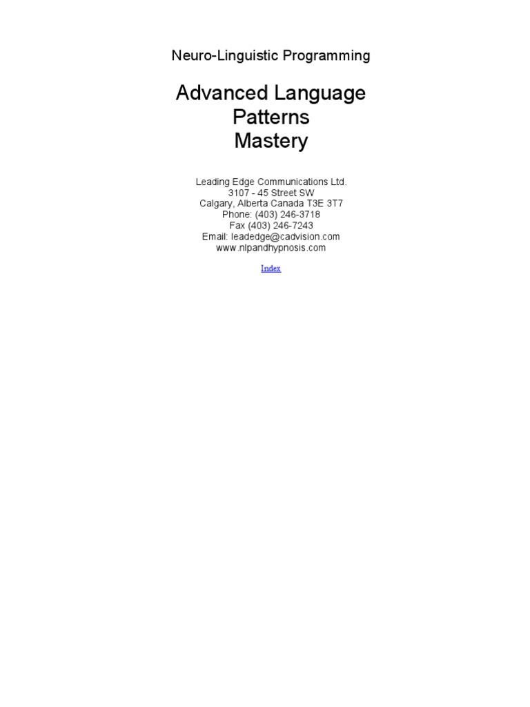 Advanced Language Patterns Mastery | PDF | Perfect (Grammar ...
