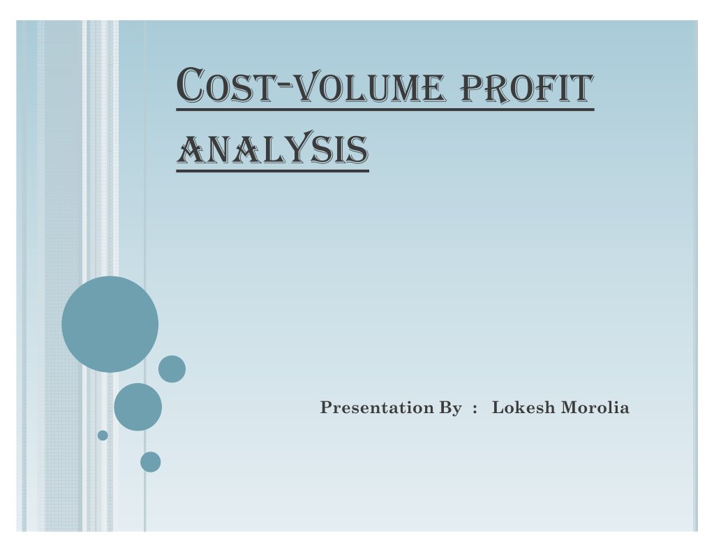 CVP Analysis | PDF