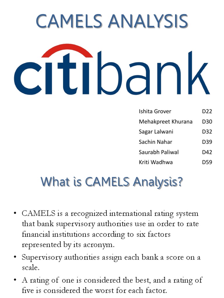 CAMELS Analysis of Citibank's Performance | PDF | Financial Risk ...