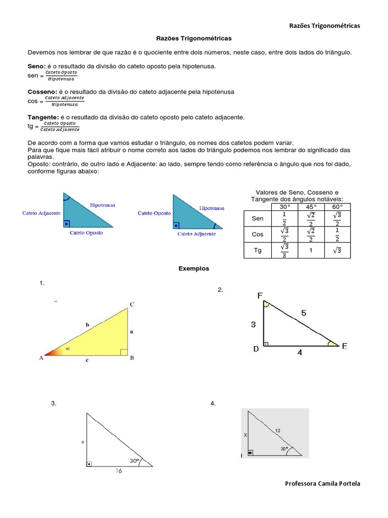 241246838-RAZOES-TRIGONOMETRICAS.pdf | Trigonometria | Triângulo