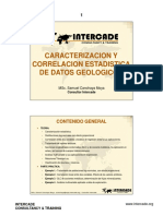 Caracterizacion y correlacion  geoestadistica  de datos geologicos