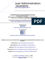 Leadership For School Restructuring Leithwood1994 PDF