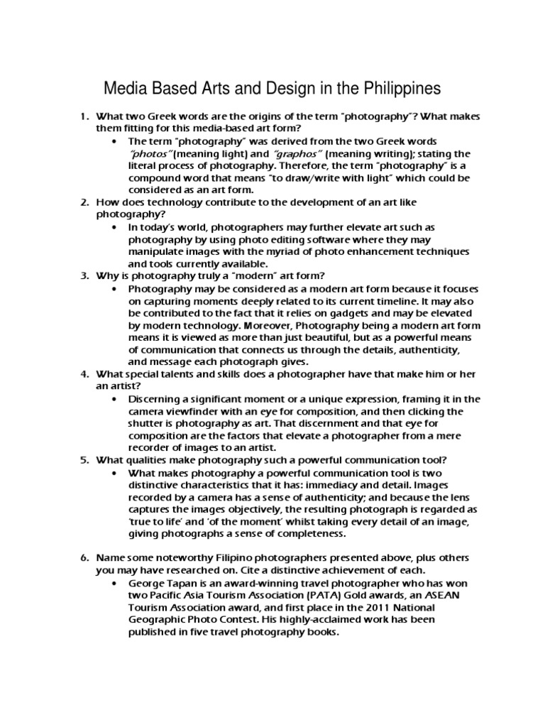 Media Based Arts and Design in The Philippines PDF Photo