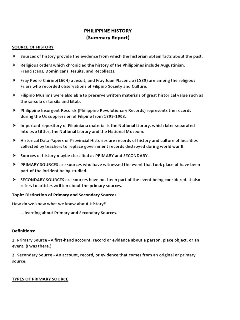 Primary and Secondary Source | PDF | Primary Sources