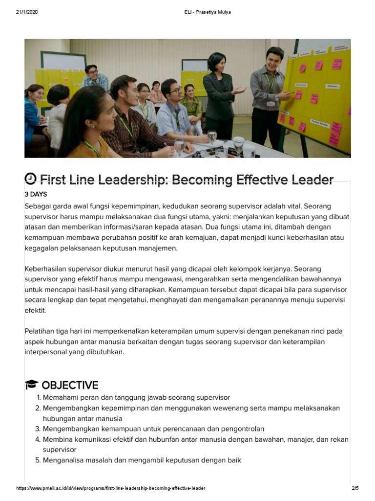 Pelatihan Kepemimpinan Supervisor Efektif | PDF