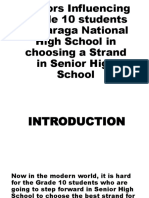 Factors Influencing Grade 10 Students of Daraga National