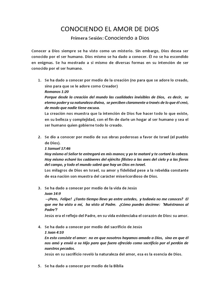 Conociendo el Amor de Dios | PDF | Pecado | Amor