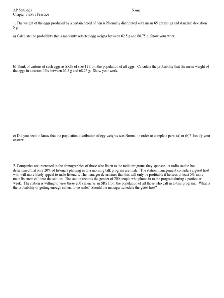 AP Statistics: Probability Practice Questions | PDF | Probability ...
