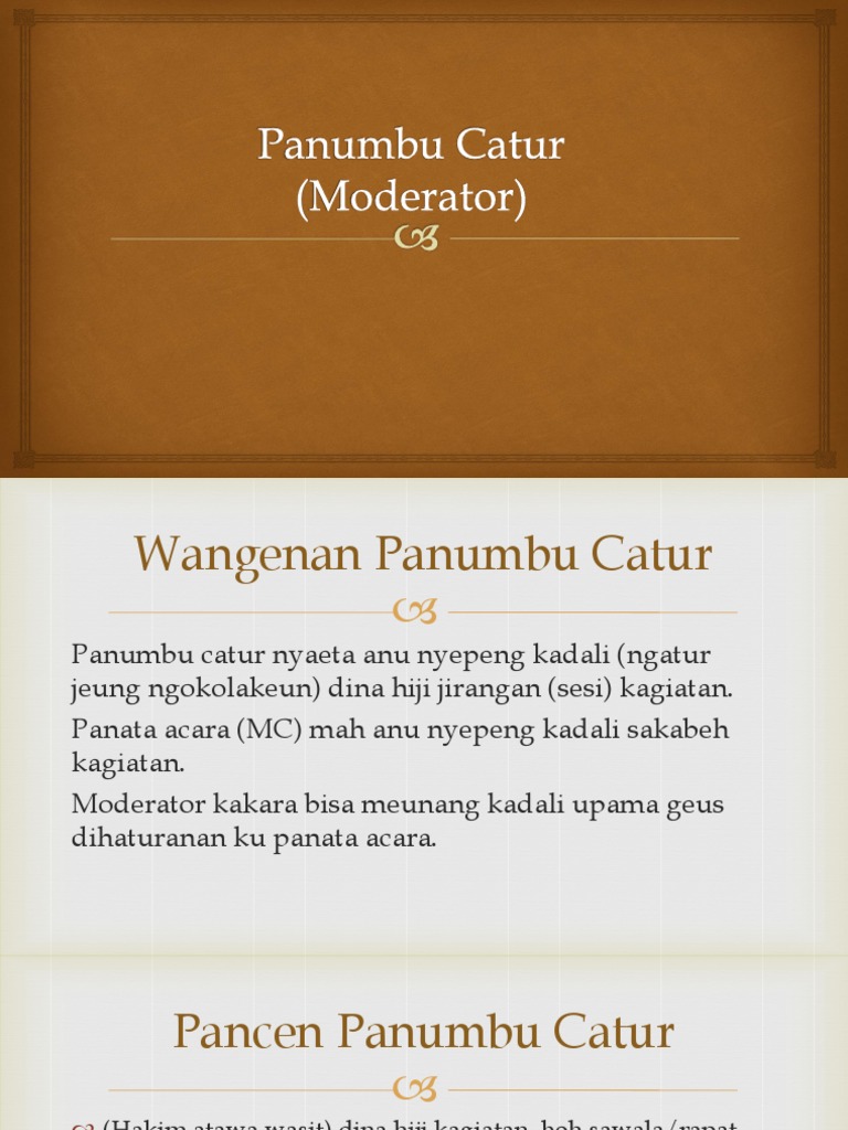 Struktur Omongan Panumbu Catur Dina Lumangsungna Diskusi
