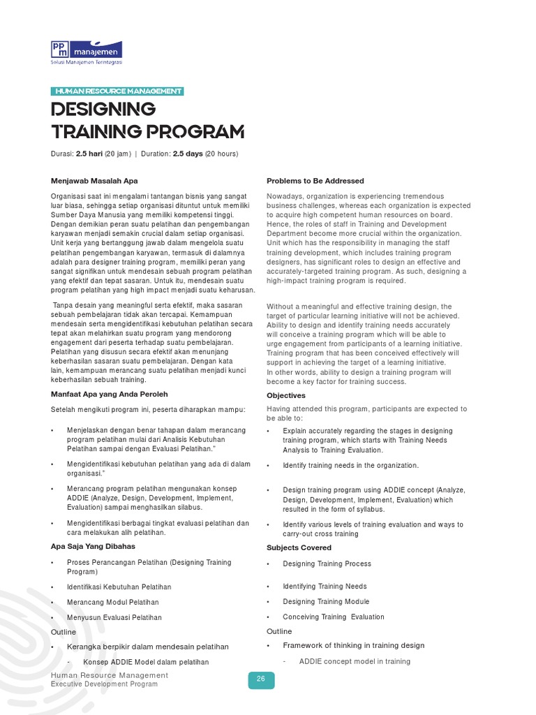 Mendesain Program Pelatihan Efektif | PDF | Karier & Perkembangan | Bisnis