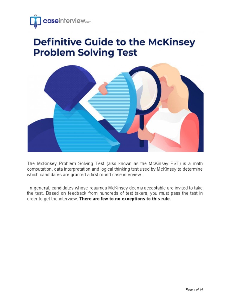 McKinsey Problem Solving Test Overview | PDF | Graduate Record ...