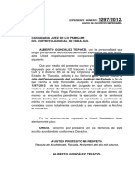 Escrito Solicitando Devolución de Expedente Del Archivo Alberto González Tepatzi.