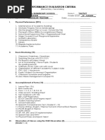 SCHOOL EVALUATION CRITERIA