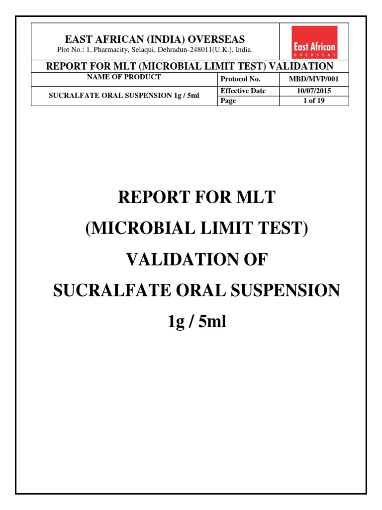 Annexure 1 MLT Validation PDF Growth Medium Colony Forming Unit