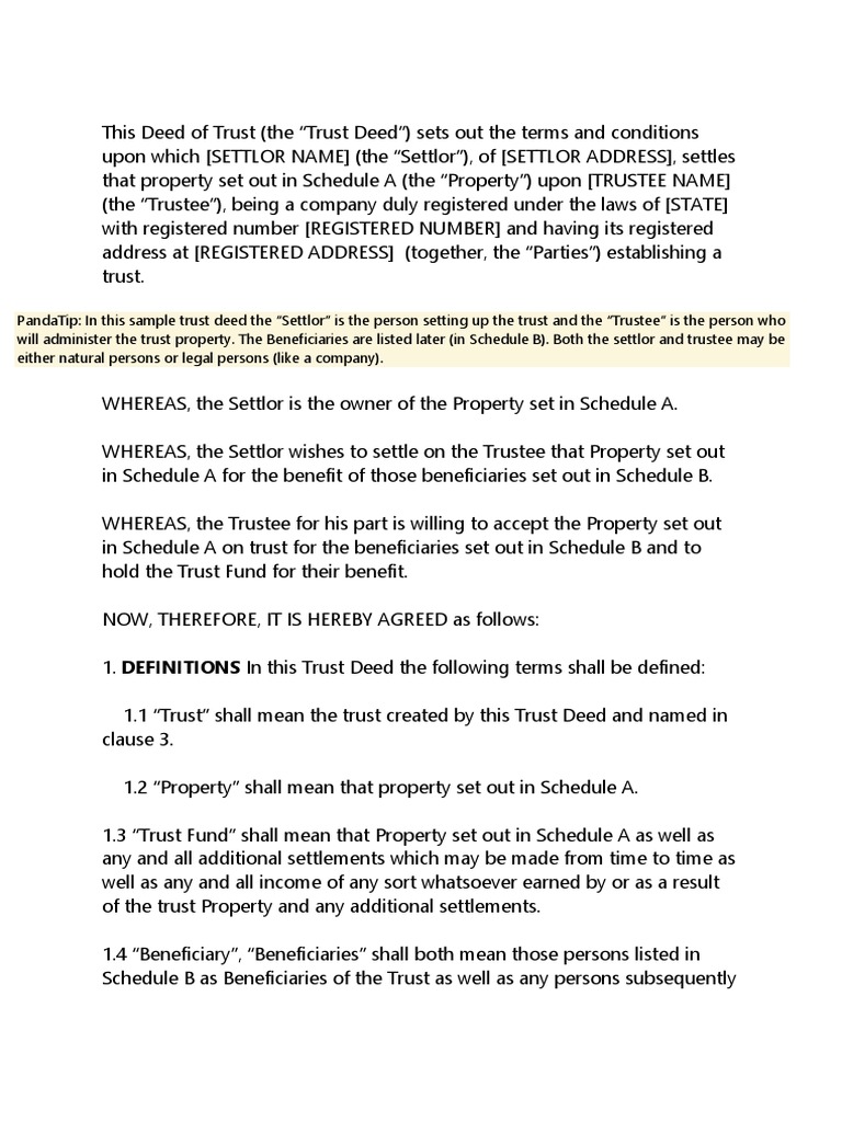 This Deed Of Trust Docx Deed Of Trust Real Estate Trust Law