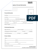 Employee Information Sheet