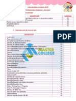 Lista de Útiles Escolares 2020