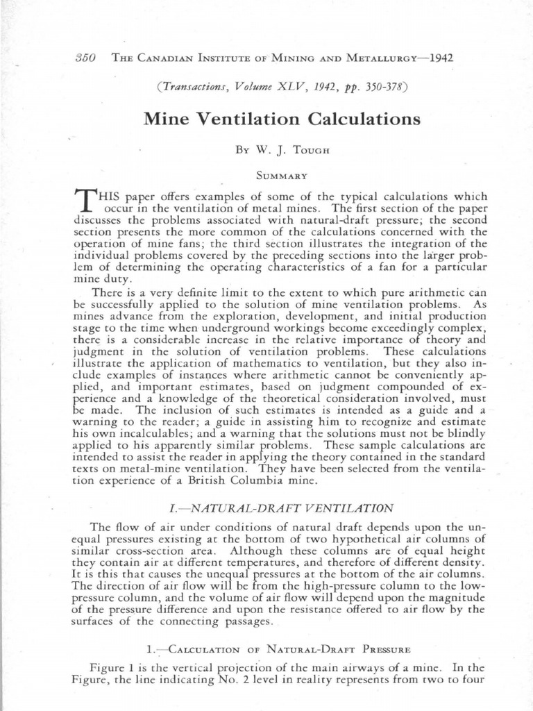 Mine Ventilation PDF | PDF | Density | Pressure