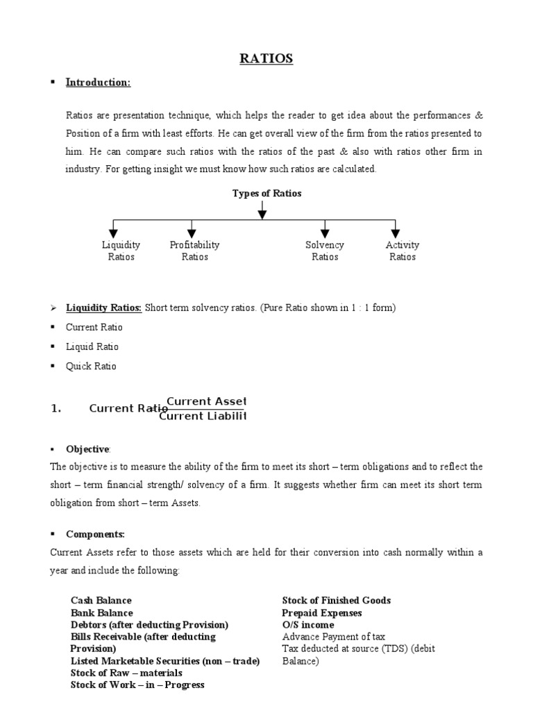 Notes On Ratio Analysis | PDF | Equity (Finance) | Dividend