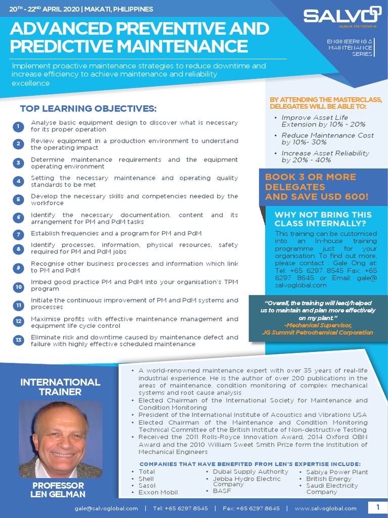 Maintenance Masterclass for Engineers | PDF | Reliability Engineering ...