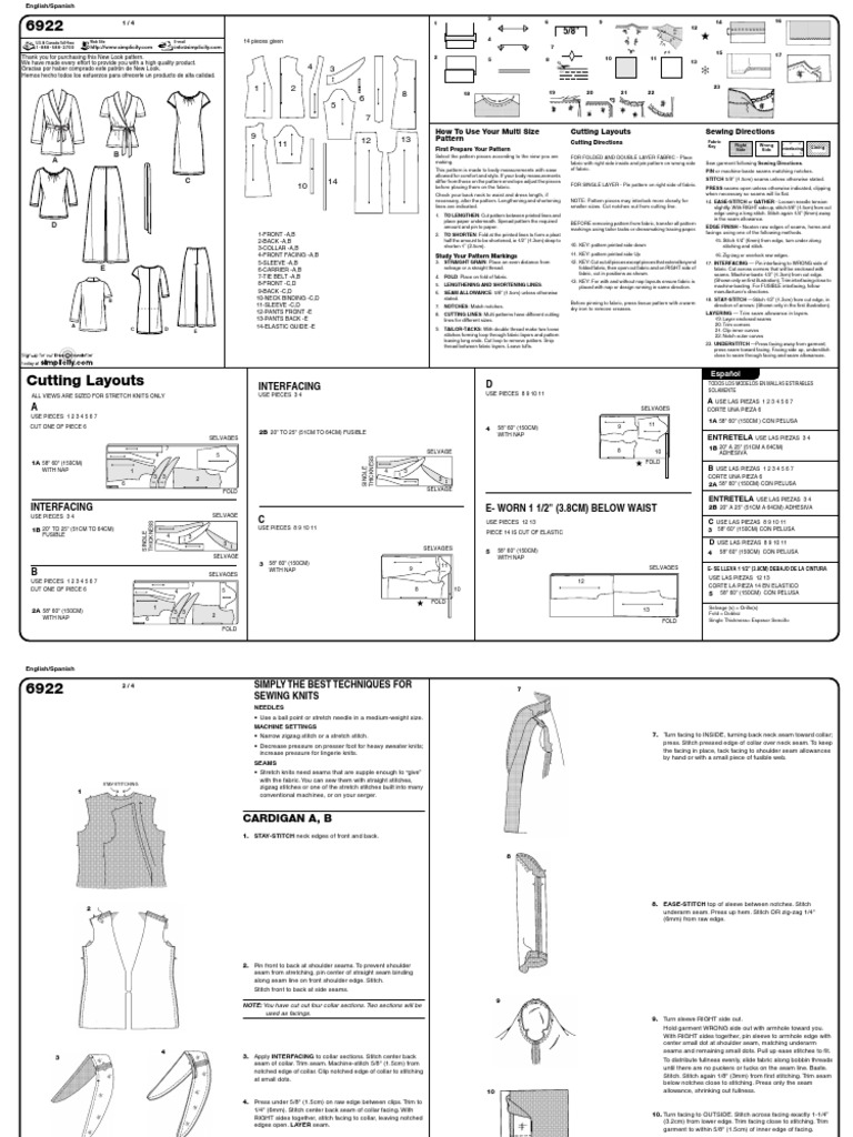 Multi-Size Sewing Pattern Guide | PDF | Seam (Sewing) | Clothing