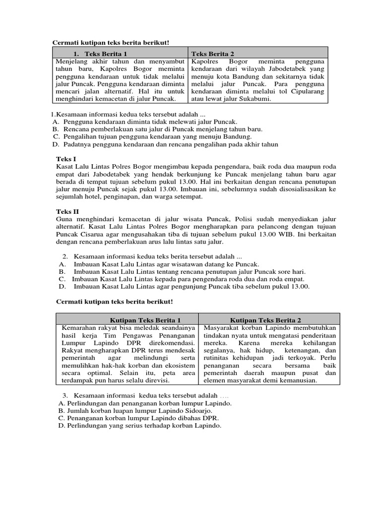 Cermati Kutipan Teks Berita Berikut Pdf