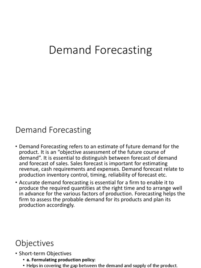Demand Forecasting Methods and Objectives | PDF | Forecasting | Time Series