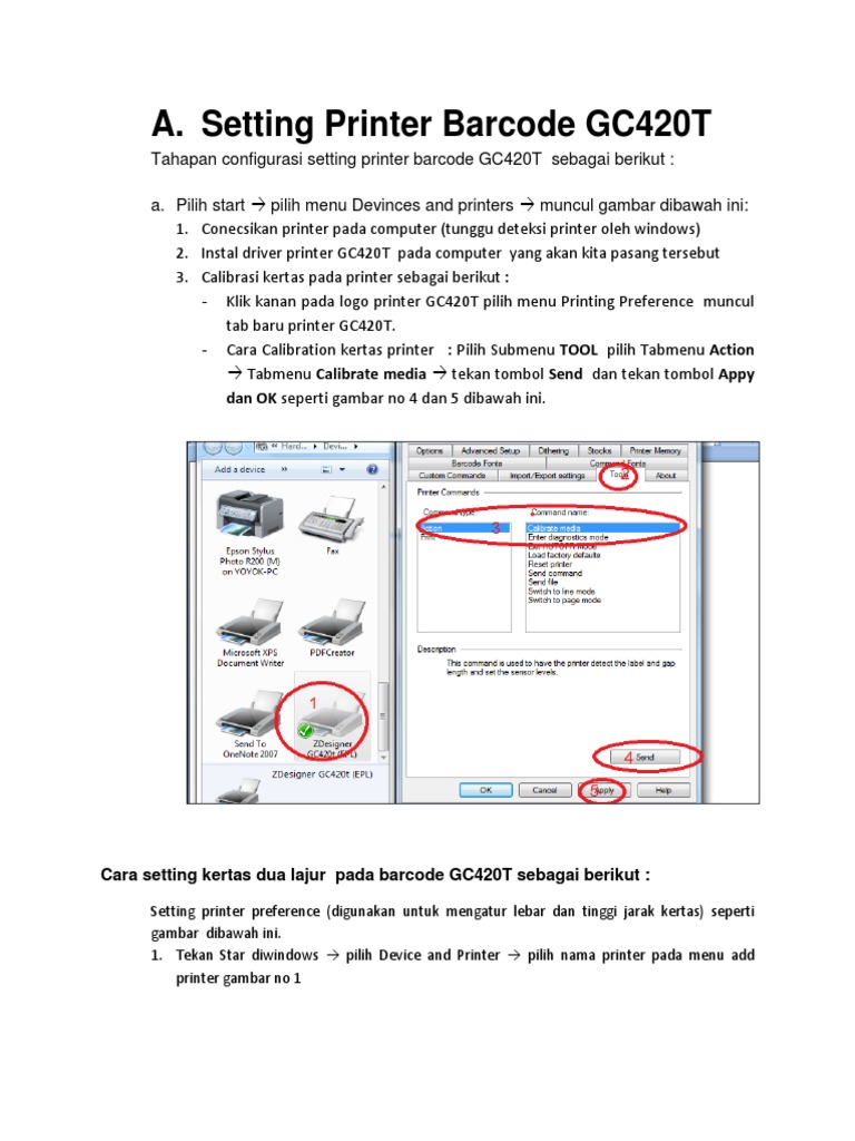 Panduan Setting Printer Zebra GC420T | PDF