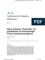 Raça Sangue e Robustez - Os Paradigmas Da Antropologia Física Colonial Portuguesa