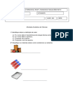 Atividade Avaliativa de Ciências 4º Ano