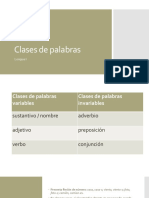 Las Clases de Palabras