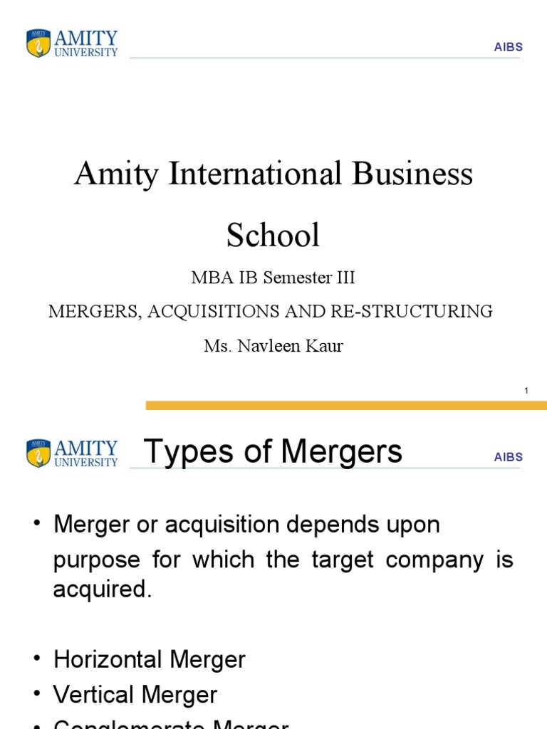 Types of Corporate Mergers Explained | PDF | Mergers And Acquisitions ...