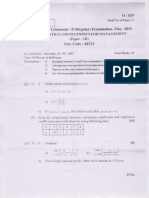 Mathematic and Statistics For Management - May 2015 (48322 O-839)