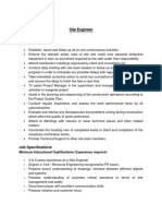 Free Site Civil Engineer Job Description PDF Download