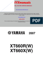 Yamaha XT660R, XT660X 07 Service Manual Supplement PDF