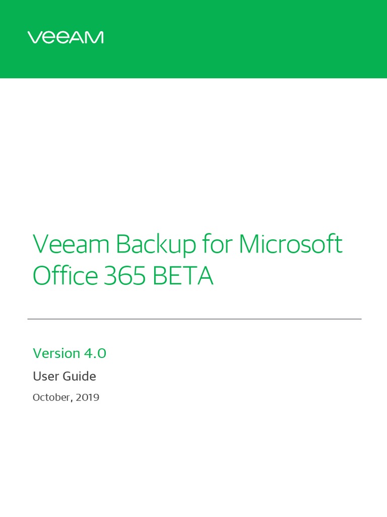 Veeam Backup Microsoft Office 365 4 0 User Guide Beta | PDF | Share ...