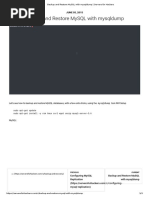 Backup and Restore MySQL With Mysqldump - Servers For Hackers