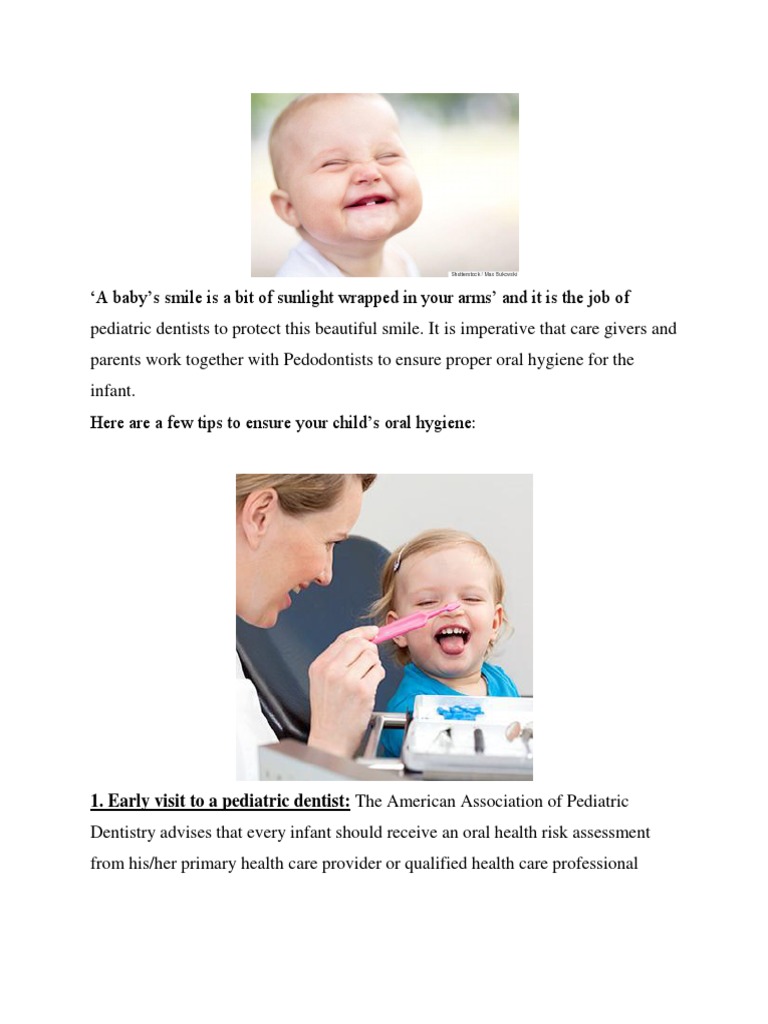 Infant Oral Health Care PDF PDF Dentistry Oral Hygiene