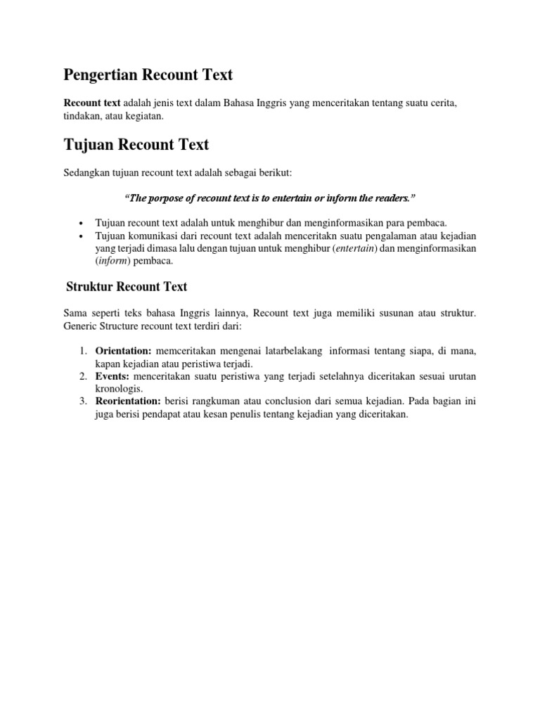Pengertian Recount Text PDF Strength Training Weight Training