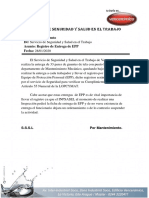 Carta de Entrega de EPP