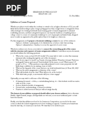 Prompt for Syllabus or Course Proposal