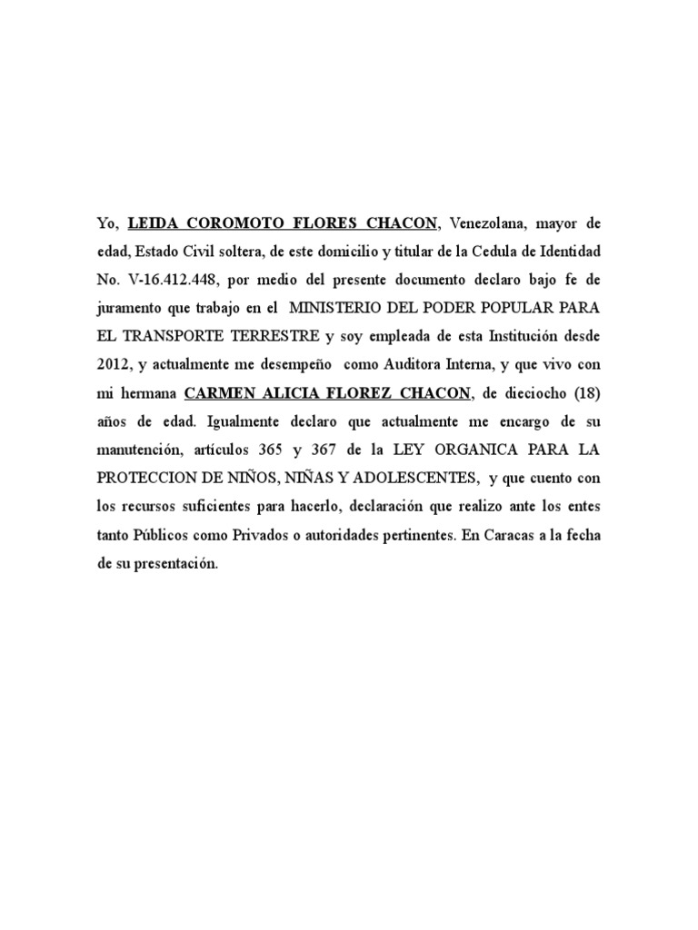 Carta De Manutencion Pdf vrogue.co