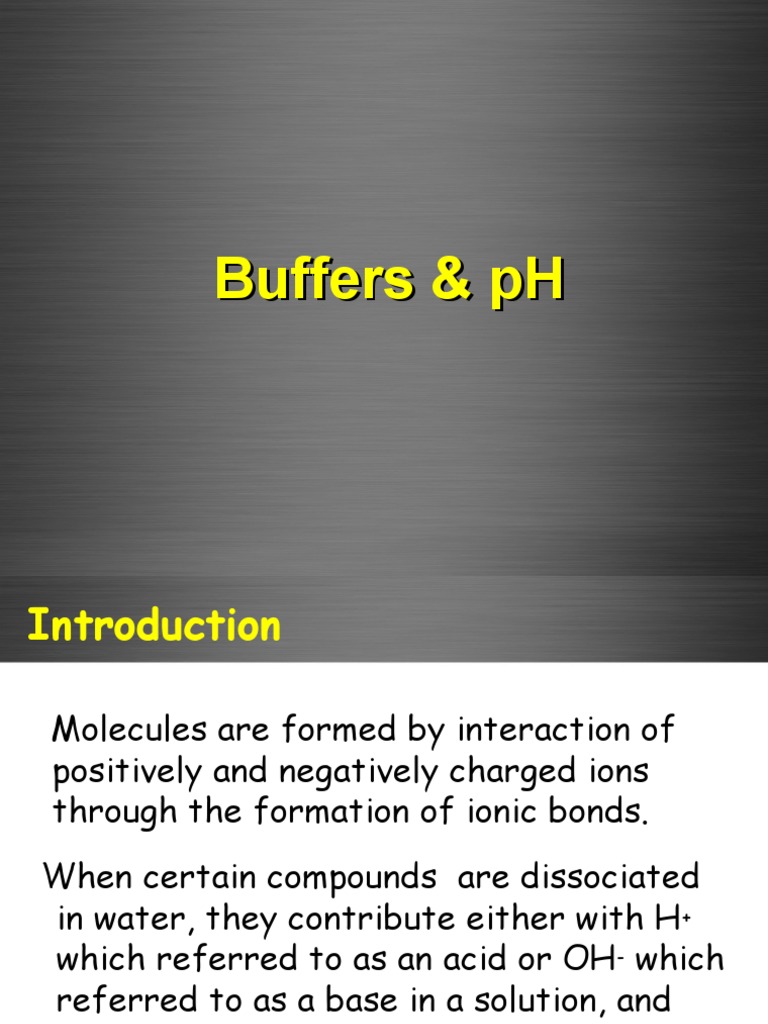 8. Buffers & pH