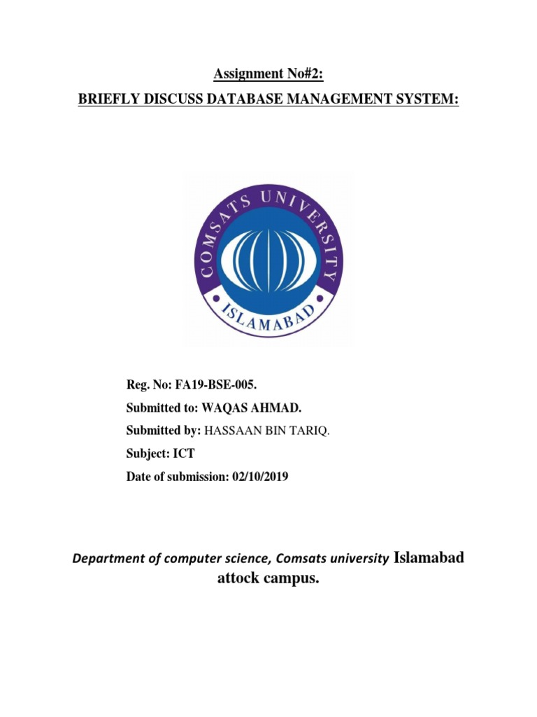 Assignment No 2 ICT | PDF | Relational Database | Databases