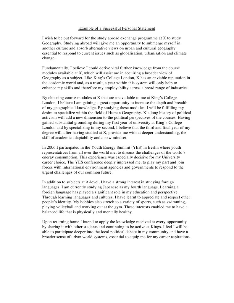 Personal statement geography help