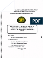 Estudio de La Demanda Social y Mercado Ocupacional de La Carrera de Administracion Fae Uncp 2013