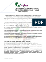 consideraciones administrativas necesarias a implementar en materia de seguridad y salud laboral(ssl)