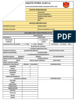 Ficha de Evaluacion Interna Jugador de Campo 2019