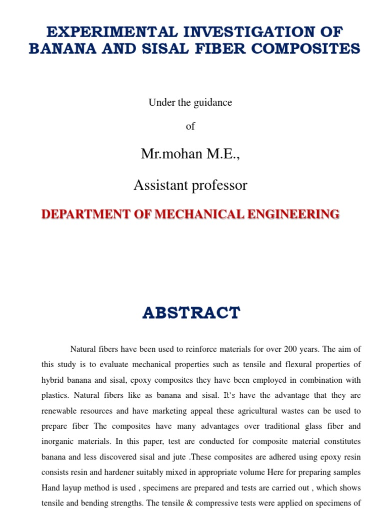 Banana Fiber Composite Analysis | PDF | Composite Material | Fibers